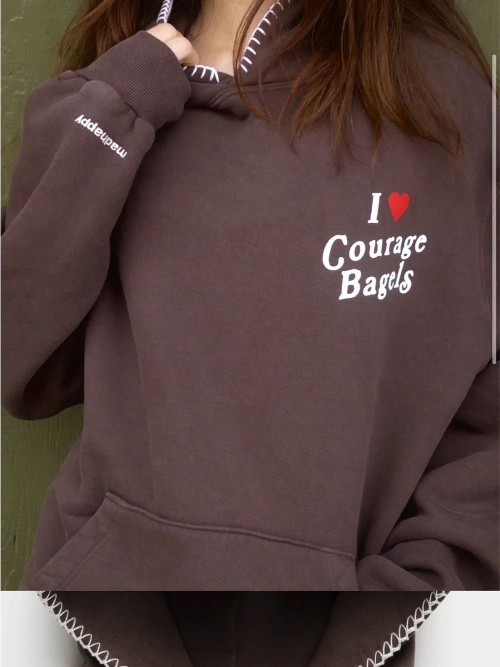Madhappy hoodie  - I Heart Courage Bagels, small - Picture 2 of 3